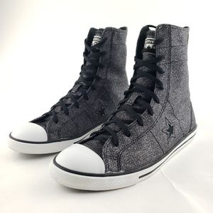 Converse One Star Hi top Charcoal Sparkle sz 8